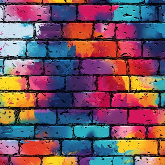 Peel and Stick Wallpaper Vibrant Graffiti Wall Art Bold Colors Abstract Patterns Wall Mural 23.6in x 9.8ft Self Adhesive Removable Wall Paper Renter Friendly Wallpaper for Bedroom Fireplace Kitchen