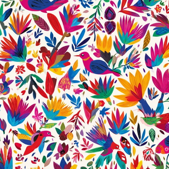 Peel and Stick Wallpaper Vibrant Tropical Floral Bird Bold Colors Wall Mural 23.6in x 9.8ft Self Adhesive Removable Wall Paper Renter Friendly Wallpaper for Nursery Bedroom Cabinets