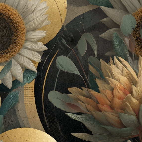 Sticks Drawin Peel and Stick Wallpaper Vintage Boho Floral Cosmic Art 24