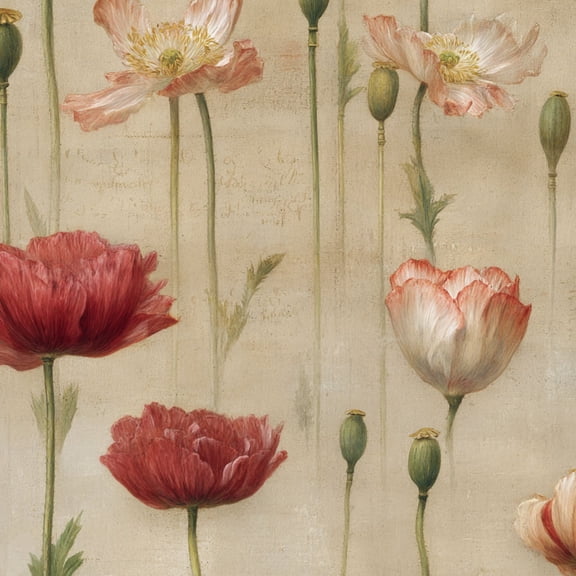 Peel and Stick Wallpaper Vintage Botanical Art Print Aged Parchment Wallpaper for Nursery Bedroom 23.6in x 9.8ft Floral Contact Paper for Cabinets Drawers Removable Wall Paper