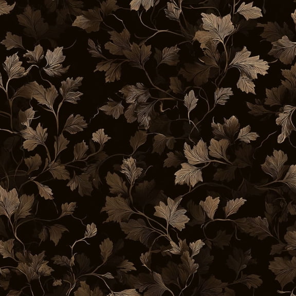 Peel and Stick Wallpaper Vintage Botanical Flowing Leaves Detailed Veins Dark Wall Mural 23.6in x 9.8ft Self Adhesive Removable Wall Paper Renter Friendly Wallpaper for Nursery Bedroom Cabinets