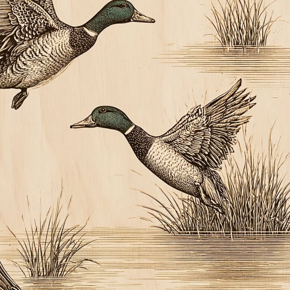Peel and Stick Wallpaper Vintage Ducks Grasses Rustic Wood Wall Mural 23.6in x 9.8ft Self Adhesive Removable Wall Paper Renter Friendly Wallpaper for Nursery Bedroom Cabinets