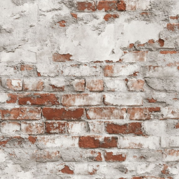 Peel and Stick Wallpaper Vintage Exposed Brick Wall White Plaster Weathered Details 24in x 118in Contact Paper Removable Self Adhesive Wall Mural Wall Decor for Bedroom Kitchen Cabinets