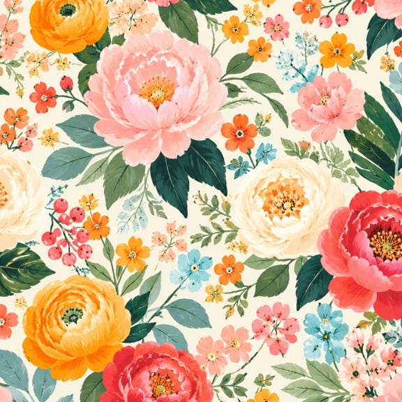 Peel and Stick Wallpaper Vintage Floral Colorful Roses Leaves 24in x 118in Contact Paper Removable Self Adhesive Wall Mural Wall Decor for Bedroom Kitchen Cabinets