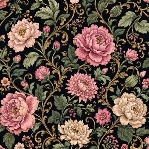 Peel and Stick Wallpaper Vintage Floral Dark Green Mid Century Moody William Flower Bathroom 17.7in x 118in Contact Paper Removable Self Adhesive Wall Mural Wall Decor for Bedroom Kitchen Cabinets