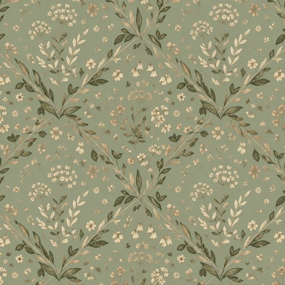 Paper Floristry Peel and Stick Wallpaper Floral Skull Vintage Natural Butterflies Ferns ...