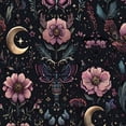 thumbnail image 1 of Peel and Stick Wallpaper Vintage Floral Moths Flowers Crescent Moons Wall Mural 23.6in x 9.8ft Self Adhesive Removable Wall Paper Renter Friendly Wallpaper for Nursery Bedroom Cabinets, 1 of 8
