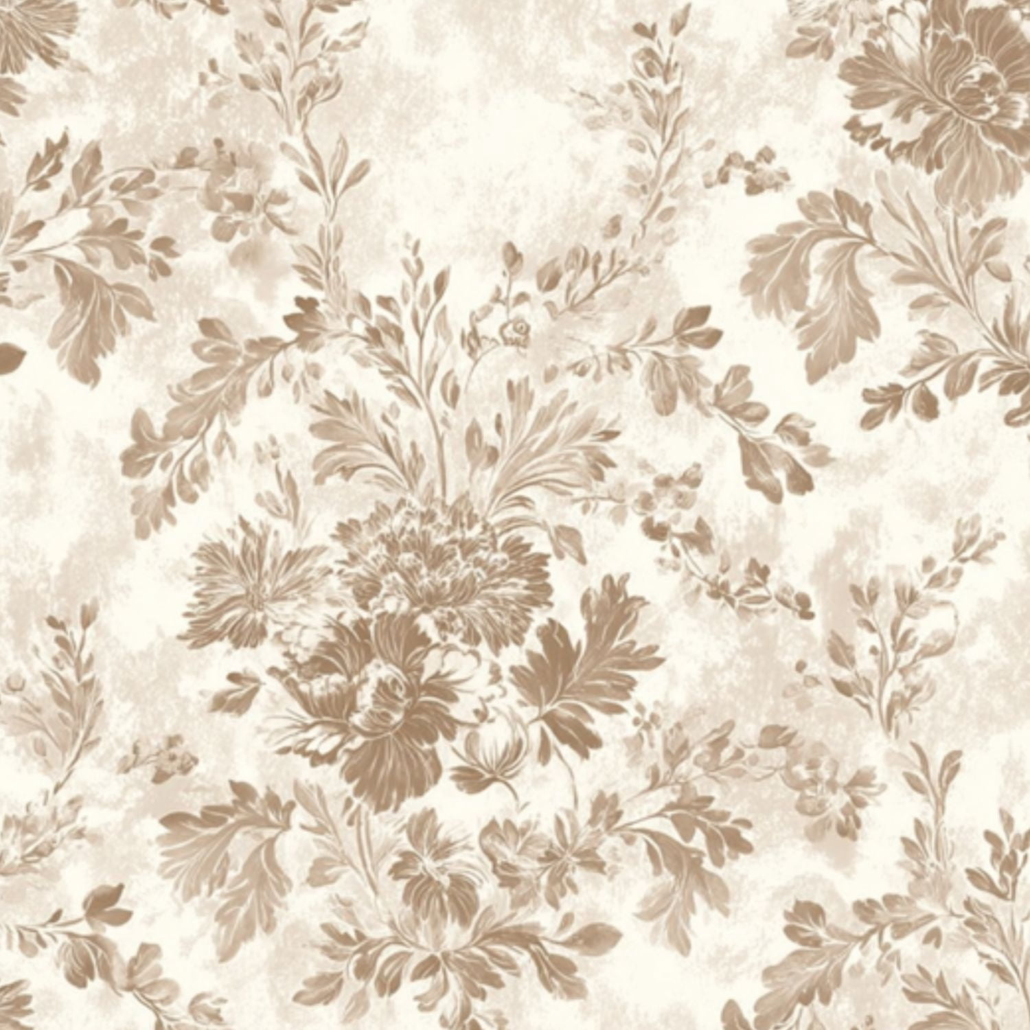 Peel and Stick Wallpaper Vintage Floral Soft Beige Brown Tones Wall Mural 23.6in x 9.8ft Self Adhesive Removable Wall Paper Renter Friendly Wallpaper for Nursery Bedroom Cabinets