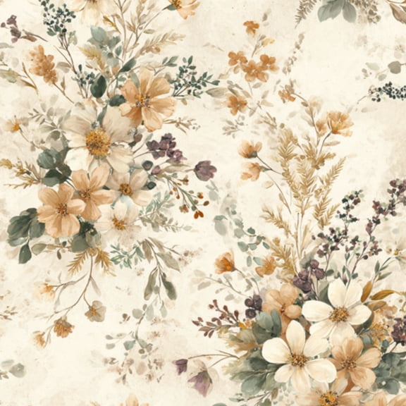 Peel and Stick Wallpaper Vintage Floral botanical leaf 17.7"x118" Contact Paper beige Sepia Tones Delicate Flowers Removable Self Adhesive Waterproof Wall Decor for Bedroom Kitchen Cabinets