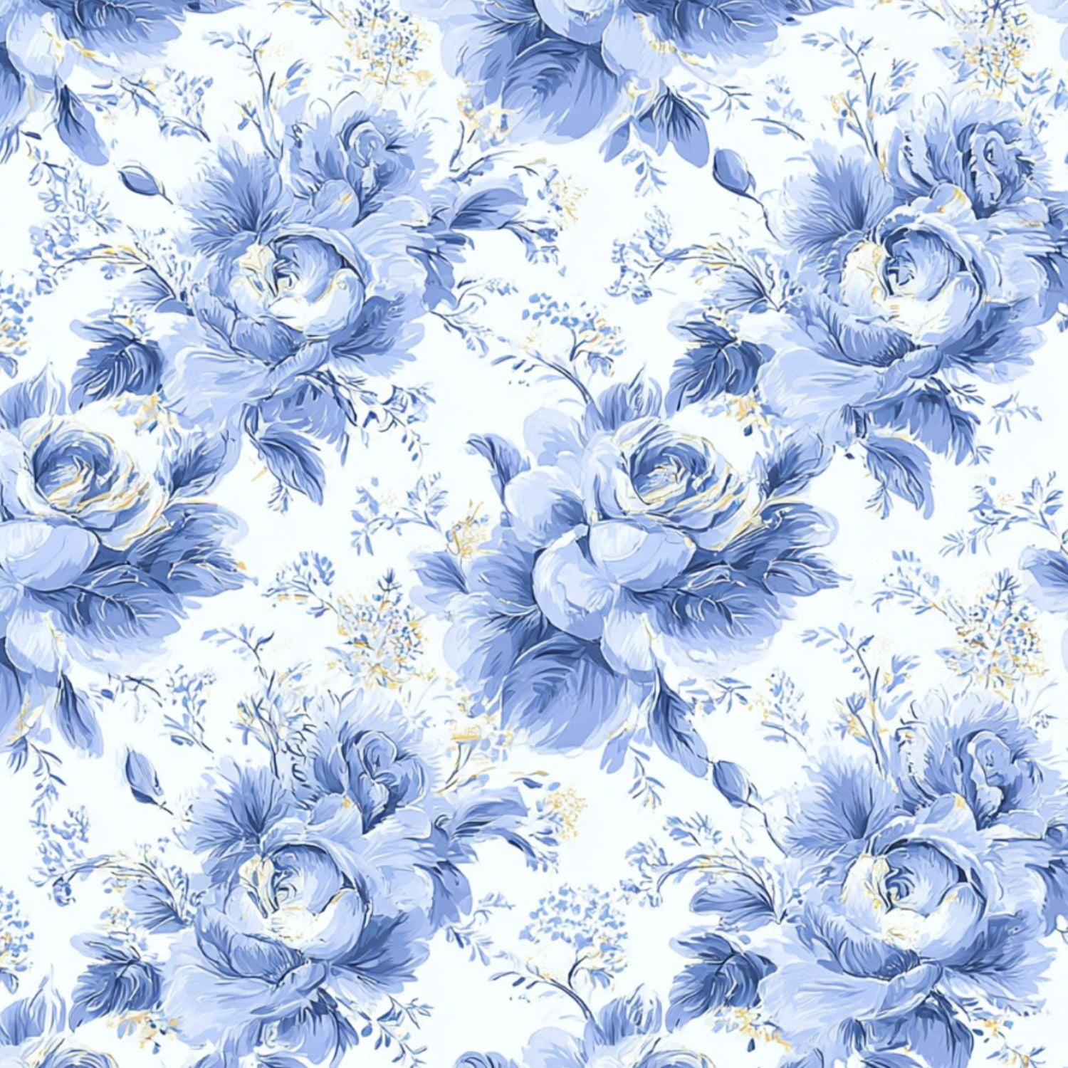 Peel and Stick Wallpaper Vintage French Floral Toile Blue 24in x 118in Contact Paper Removable Self Adhesive Wall Mural Wall Decor for Bedroom Kitchen Cabinets