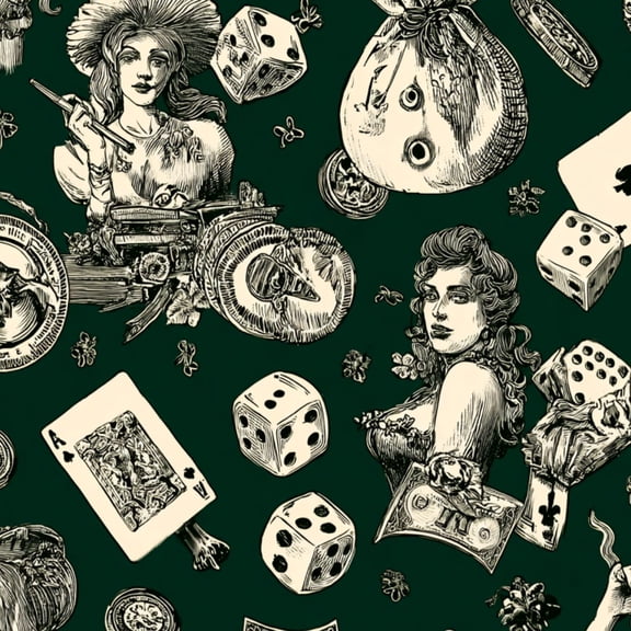 Peel and Stick Wallpaper Vintage Gambling Fortune Cards Money retro Wall Mural 17.7in x 9.8ft Self Adhesive Removable Wall Paper Renter Friendly Wallpaper for Kids Bedroom Livingroom