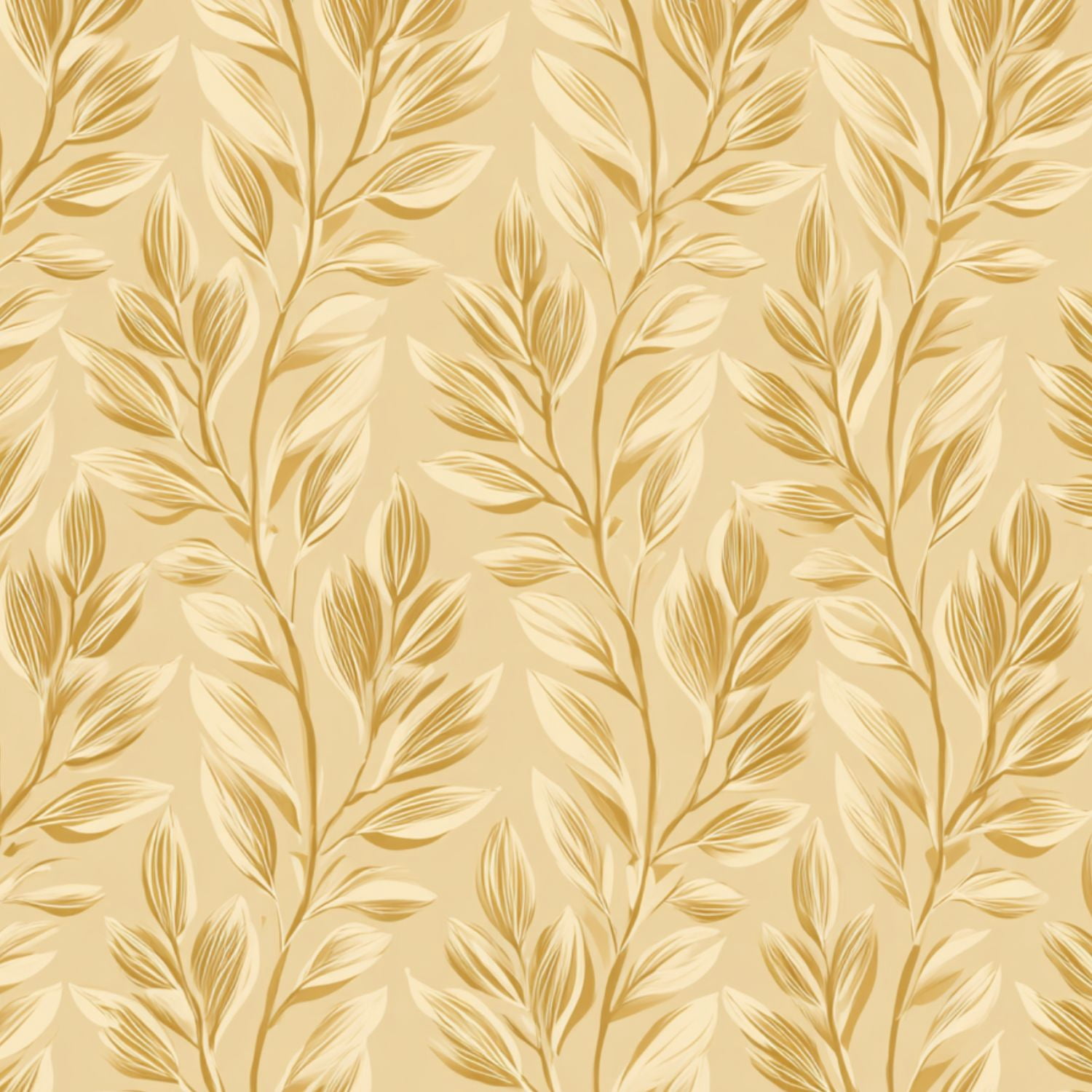 Peel and Stick Wallpaper Vintage Golden Leaf Cream Wall Mural 23.6in x 9.8ft Self Adhesive Removable Wall Paper Renter Friendly Wallpaper for Bedroom Studio Lake House