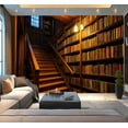 thumbnail image 1 of Peel and Stick Wallpaper Vintage Gothic Bookshelf Children Adults Room Decoration Living Room Modern Art Wall Mural Decor Self Adhesive and Removable 100in x 144in, 1 of 8