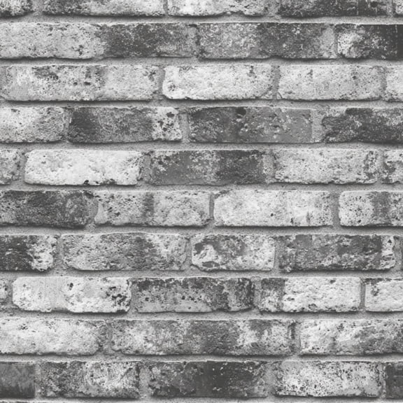Peel and Stick Wallpaper Vintage Textured Brick Wall Black White Wall Mural 17.7in x 9.8ft Self Adhesive Removable Wall Paper Renter Friendly Wallpaper for Nursery Bedroom Cabinets