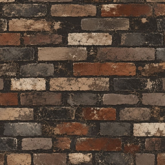Peel and Stick Wallpaper Vintage Weathered Brick Wall Multicolored Tones 17.7in x 118in Contact Paper Removable Self Adhesive Wall Mural Wall Decor for Bedroom Kitchen Cabinets