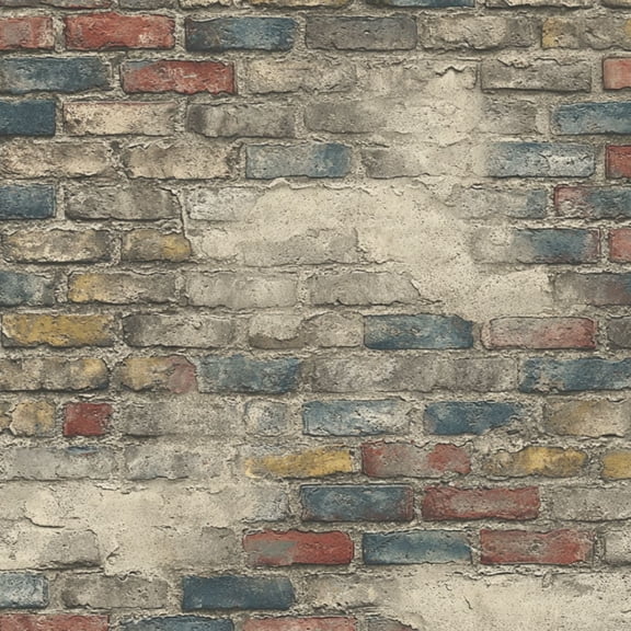 Peel and Stick Wallpaper Vintage Weathered Brick Wall Texture Faded Paint Wall Mural 23.6in x 9.8ft Self Adhesive Removable Wall Paper Renter Friendly Wallpaper for Nursery Bedroom Cabinets