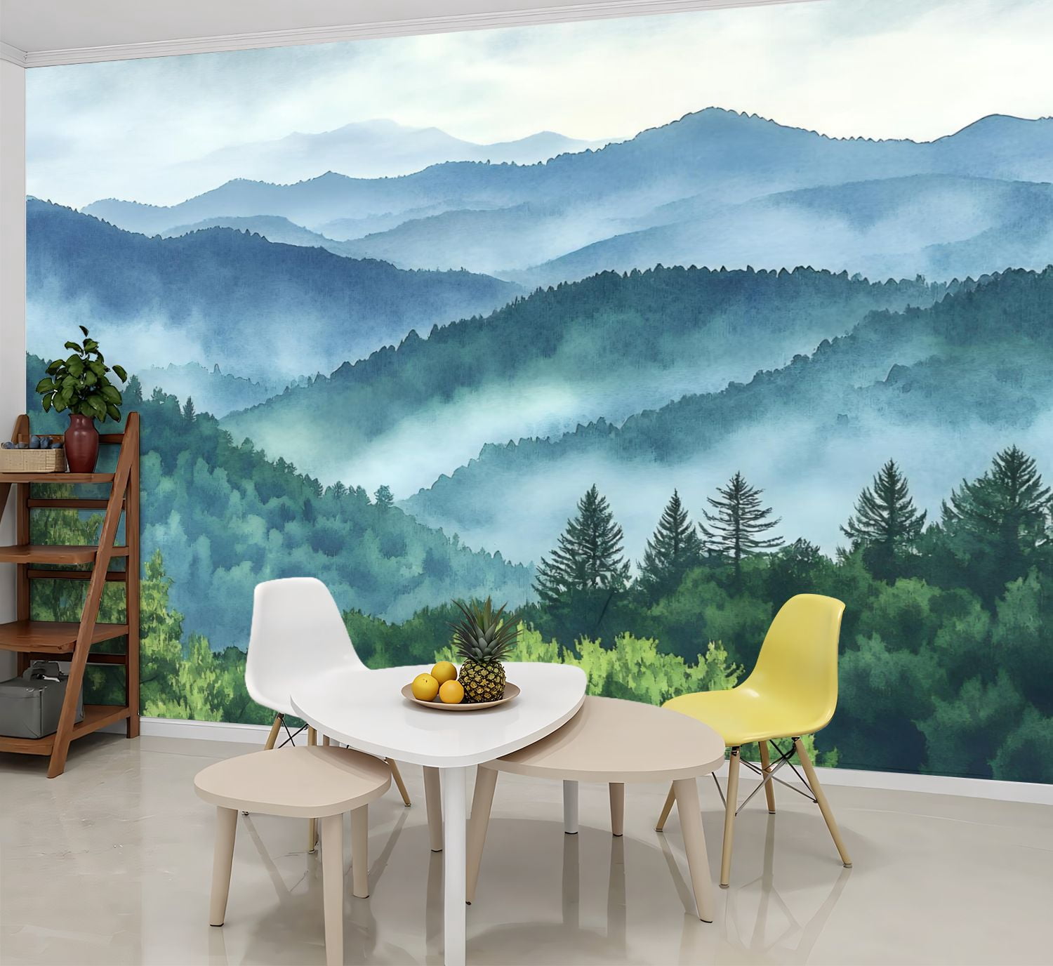 Peel and Stick Wallpaper Wall Murals Abstract Mountain Nature Green ...