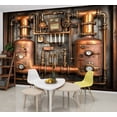thumbnail image 1 of Peel and Stick Wallpaper Wall Murals Antique Steampunk Retro Vintage Old Metal Gear 69"H x 96"W Removable Wall Paper Self-Adhesive Wall Decor for Bedroom Living Room Nursery, 1 of 7