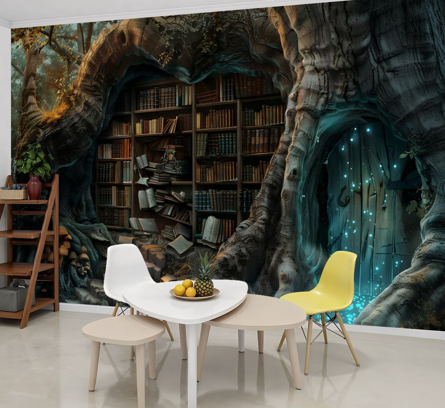 Peel and Stick Wallpaper Wall Murals Bioluminescent Mushroom Lit ...