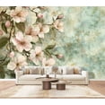 thumbnail image 1 of Peel and Stick Wallpaper Wall Murals Floral Flower Tree Modern Sage Green Decorative 100"H x 144"W Removable PVC Wall Paper Self-Adhesive Wall Paintings Art Decor for Bedroom Living Room, 1 of 7