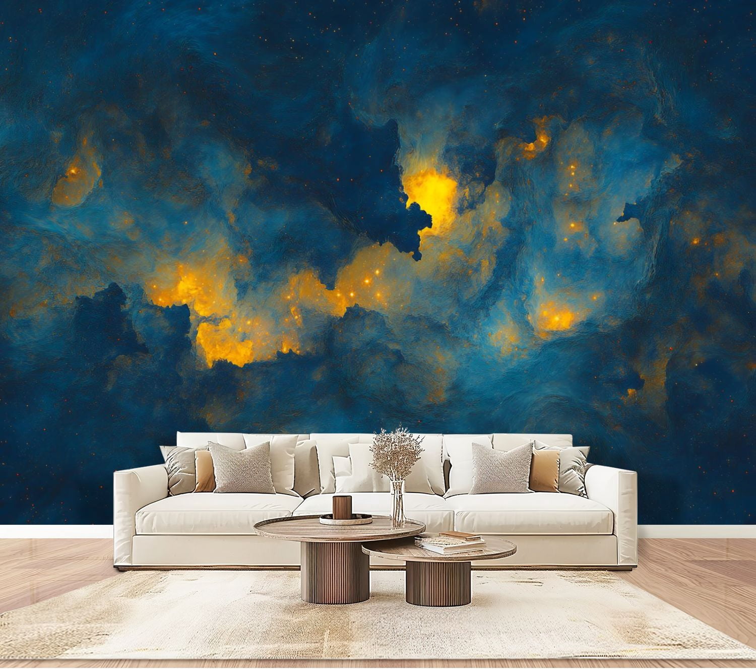 Peel and Stick Wallpaper Wall Murals Fluorescent Star Cluster Stars ...