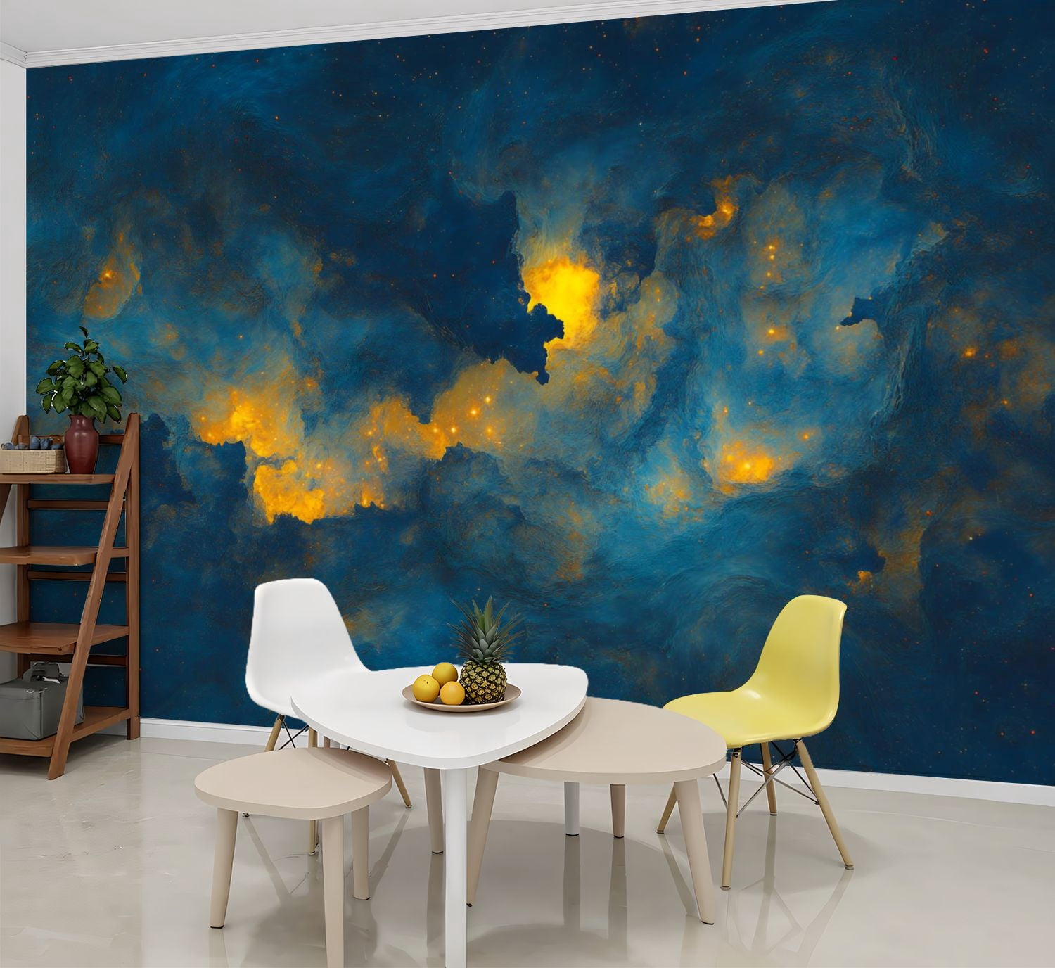 Peel and Stick Wallpaper Wall Murals Fluorescent Star Cluster Stars ...
