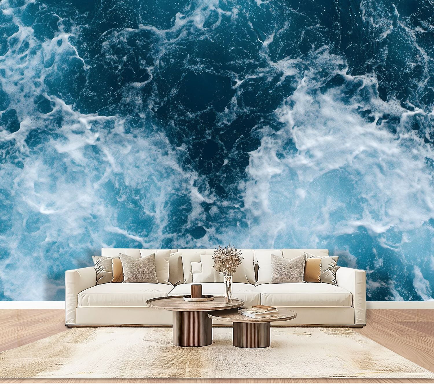 Peel and Stick Wallpaper Wall Murals Frozen Ocean Wave Water Sea Foam ...