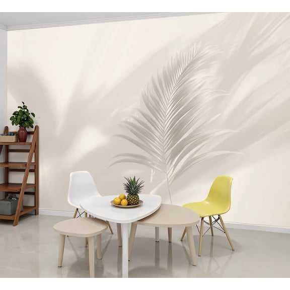 Peel and Stick Wallpaper Wall Murals Minimalist Palm Leaf Poster Natural Lighting 69"H x 96"W Removable Wall Paper Self-Adhesive Wall Decor for Bedroom Living Room Nursery