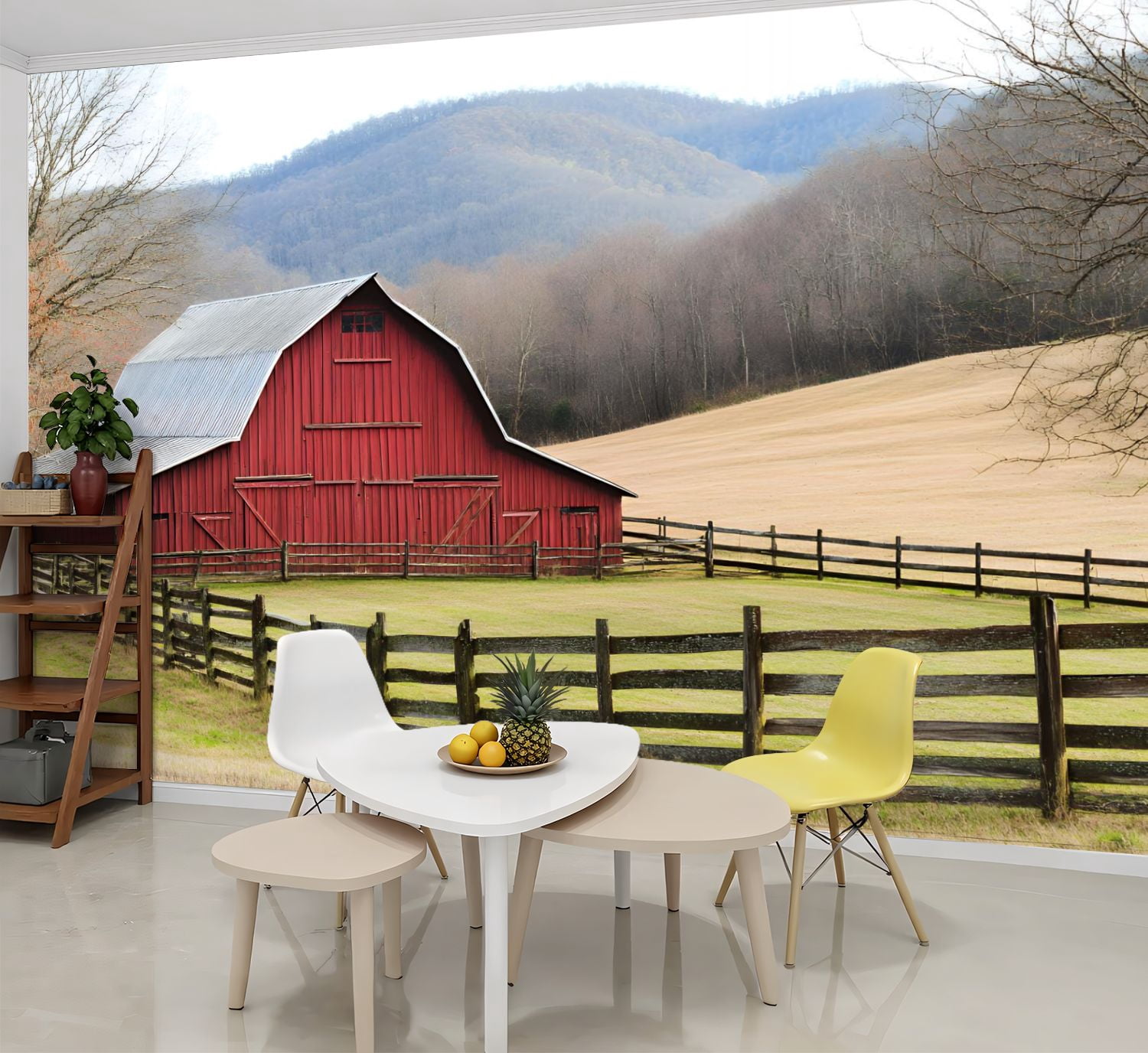 Peel and Stick Wallpaper Wall Murals Rustic Farmhouse Vintage Barn ...