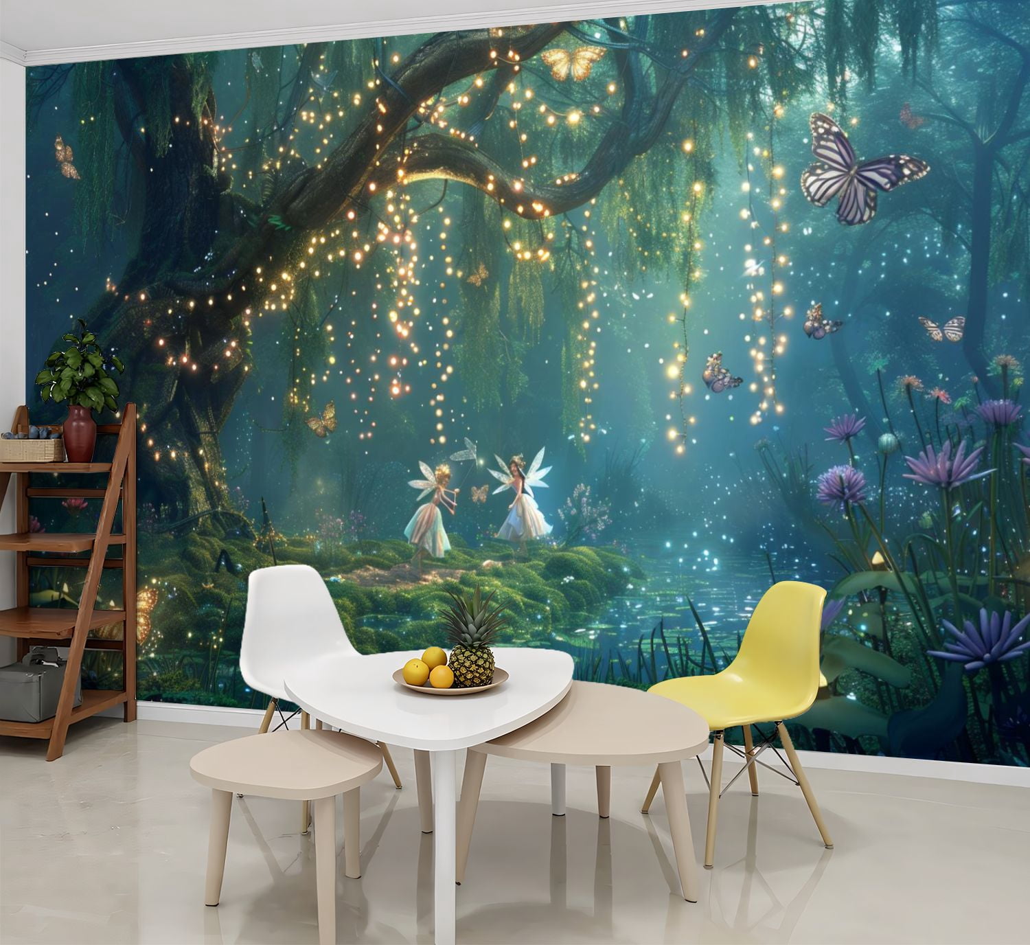 Peel and Stick Wallpaper Wall Murals Twilight Glow Forest Fairies ...