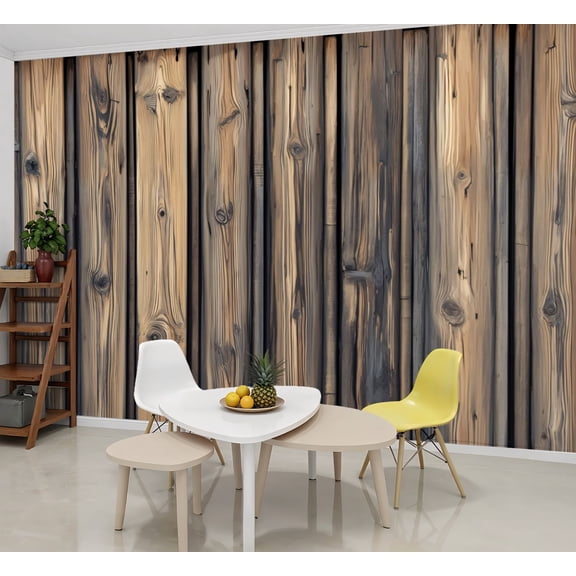 Peel and Stick Wallpaper Wall Murals Wood Planks Knots Grain Lines Varied Shades Aging 69"H x 96"W Removable Wall Paper Self-Adhesive Wall Decor for Bedroom Living Room Nursery