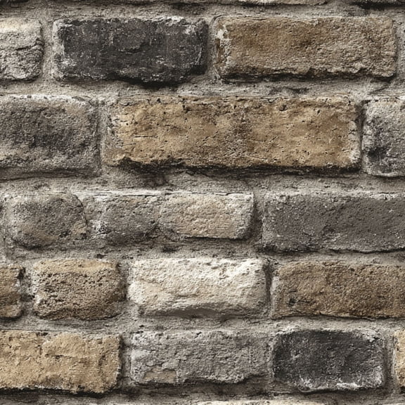 Peel and Stick Wallpaper Washed Faux Brick Rectangular Bricks Rough Mortar Lines Weathered 17.7in x 118in Contact Paper Removable Self Adhesive Wall Mural Wall Decor for Bedroom Kitchen Cabinets