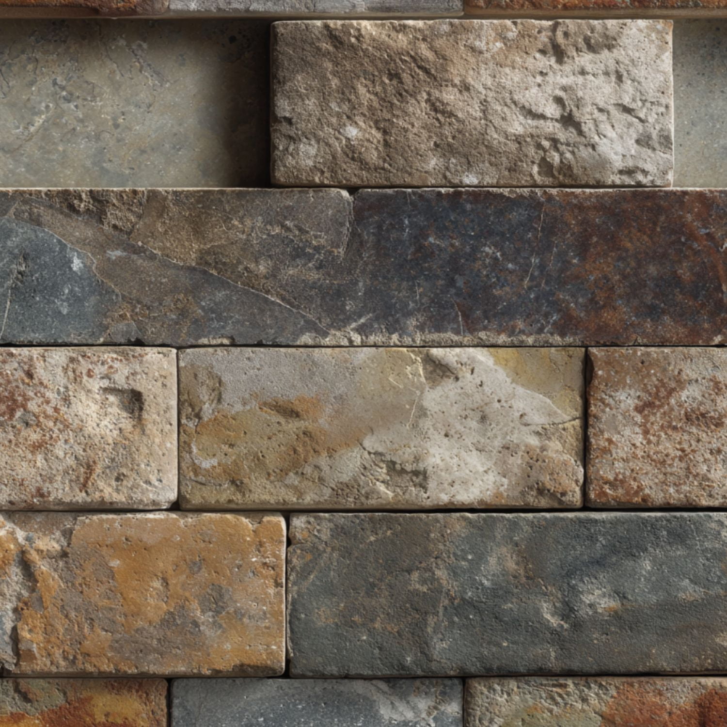Peel and Stick Wallpaper Washed Faux Brick Rectangular Bricks Rough ...