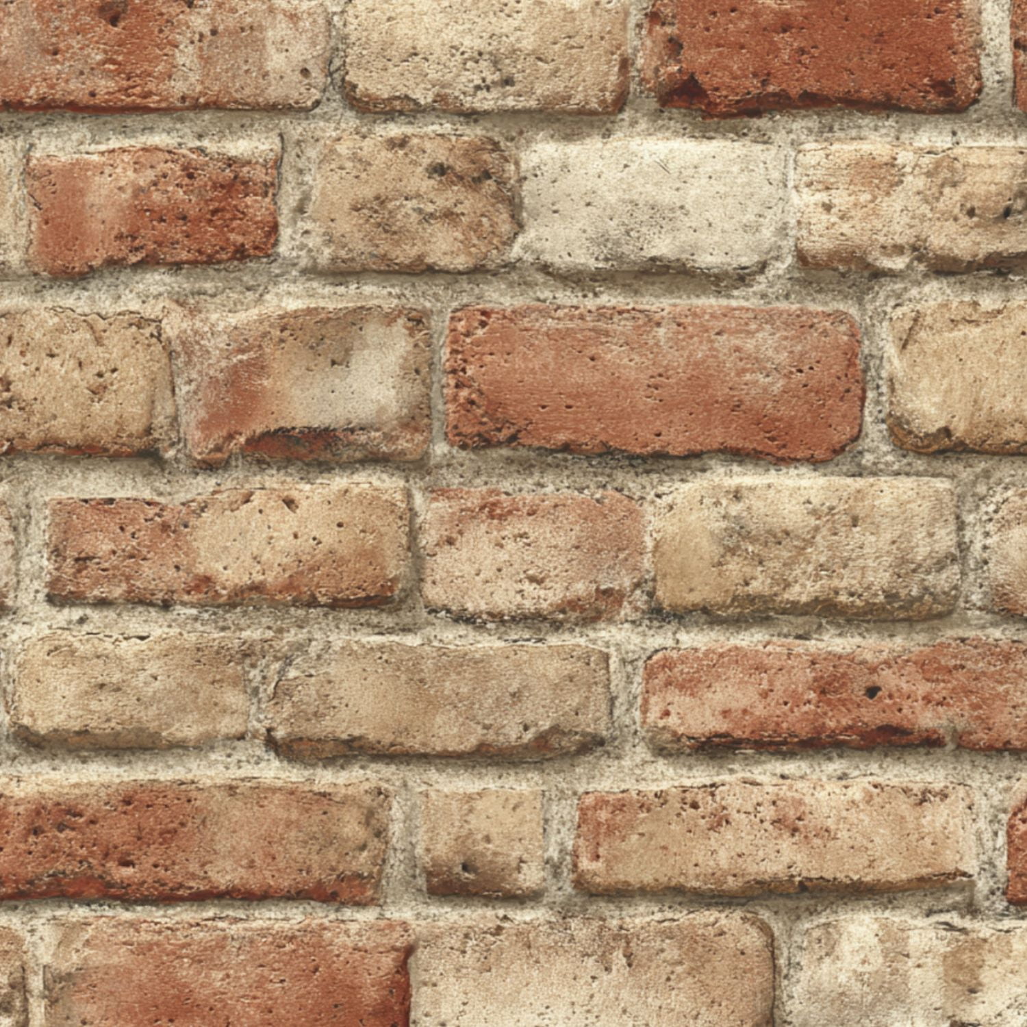 Peel and Stick Wallpaper Washed Faux Brick Red Brick Blocks White ...