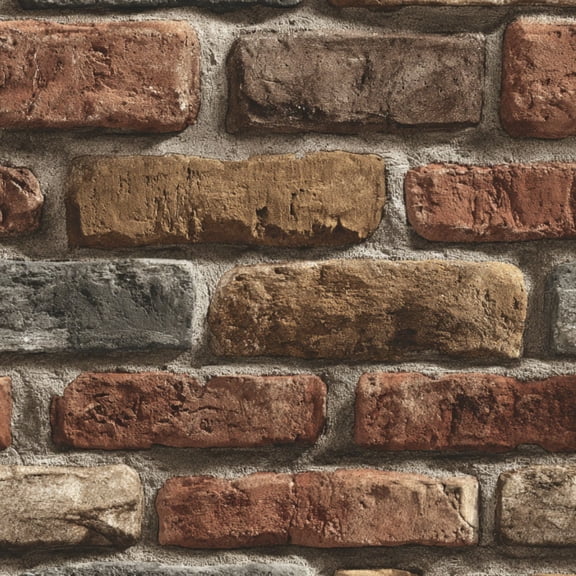 Peel and Stick Wallpaper Washed Faux Brick Red Brick Blocks White Mortar Lines Rough Surface 17.7in x 118in Contact Paper Removable Self Adhesive Wall Mural Wall Decor for Bedroom Kitchen Cabinets