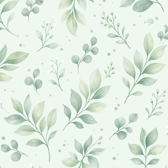 Peel and Stick Wallpaper Watercolor Botanical Leaf Soft Sage Green Light Wall Mural 17.7in x 9.8ft Self Adhesive Removable Wall Paper Renter Friendly Wallpaper for Nursery Bedroom Cabinets