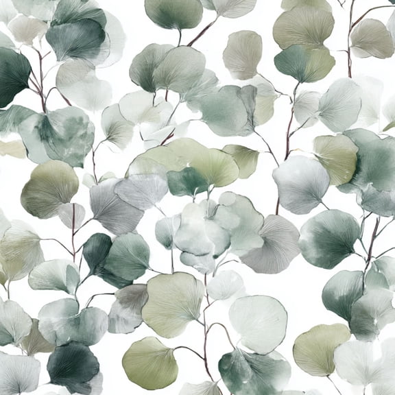 Peel and Stick Wallpaper Watercolor Green Leaf Delicate Branches boho Wall Mural 17.7in x 9.8ft Self Adhesive Removable Wall Paper Renter Friendly Wallpaper for Girls Women Bedroom Livingroom