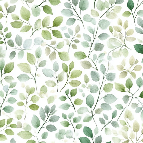 Peel and Stick Wallpaper Watercolor Green Leaf Soft Shades Green Light Hues 17.7in x 118in Contact Paper Removable Self Adhesive Wall Mural Wall Decor for Bedroom Kitchen Cabinets