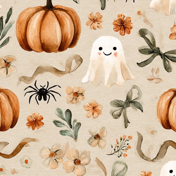 Peel and Stick Wallpaper Watercolor Halloween 17.7"x118" Contact Paper Pumpkins Ghosts Spiders Floral bow Removable Self Adhesive Waterproof Wall Decor for Bedroom Kitchen Cabinets