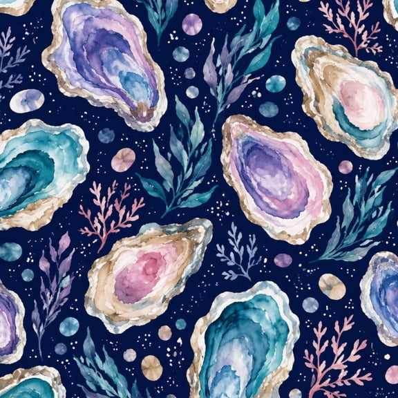 Peel and Stick Wallpaper Watercolor Oyster Shell Mandala Deep Blue Teal Pink Accents Nautical 17.7in x 118in Contact Paper Removable Self Adhesive Wall Mural Wall Decor for Bedroom Kitchen Cabinets