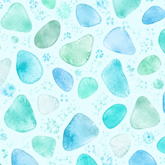 Peel and Stick Wallpaper Watercolor Pebble Blue Green Tones Light 17.7in x 118in Contact Paper Removable Self Adhesive Wall Mural Wall Decor for Bedroom Kitchen Cabinets