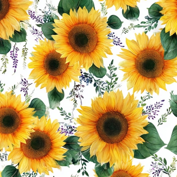 Peel and Stick Wallpaper Watercolor flowers sunflower 17.7in x 118in Contact Paper Removable Self Adhesive Wall Mural Wall Decor for Bedroom Kitchen Cabinets