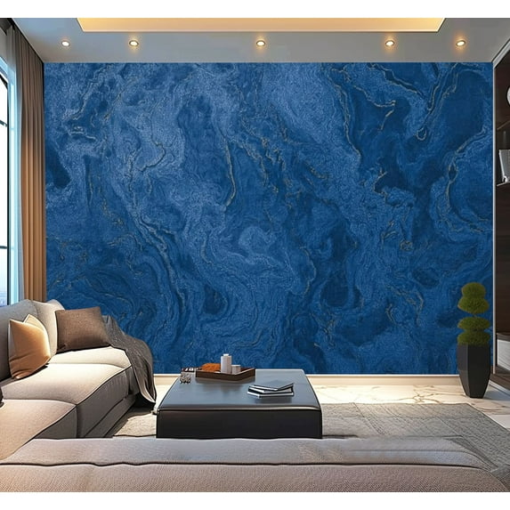 Peel and Stick Wallpaper Waterproof Blue Classic Grunge Ombre Texture Trendy Color Year 2020 Pretty Dark Wall Mural Decor Self Adhesive and Removable 100in x 144in