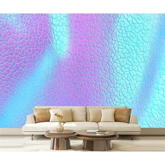 Peel and Stick Wallpaper Waterproof Pastel Blue Pink Gradient Ombre Bubble Light Purple Holographic Foil Wall Mural Decor Self Adhesive and Removable 69in x 98in
