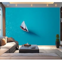 Peel and Stick Wallpaper Waterproof Yacht water surface from top view Turquoise water from top view Summer Wall Mural Decor Self Adhesive and Removable 100in x 144in