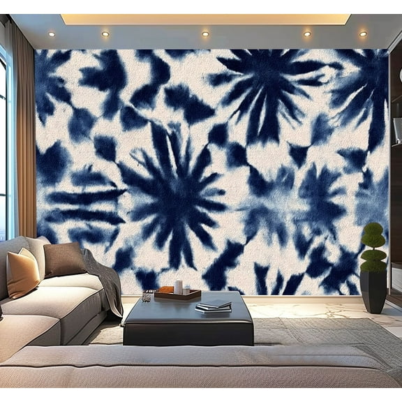 Peel and Stick Wallpaper Waterproof An intricate Shibori patterned textile showcasing ancient Japanese tie Wall Mural Decor Self Adhesive and Removable 100in x 144in