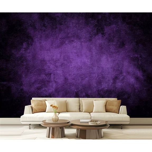 Peel and Stick Wallpaper Waterproof old purple vintage black distressed grunge texture border website wall Wall Mural Decor Self Adhesive and Removable 69in x 98in