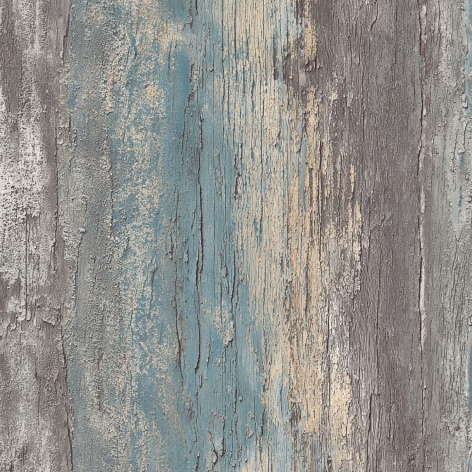 Peel and Stick Wallpaper Weathered Wooden Plank Texture Peeling Blue Beige Paint Wall Mural 23.6in x 9.8ft Self Adhesive Removable Wall Paper Renter Friendly Wallpaper for Nursery Bedroom Cabinets