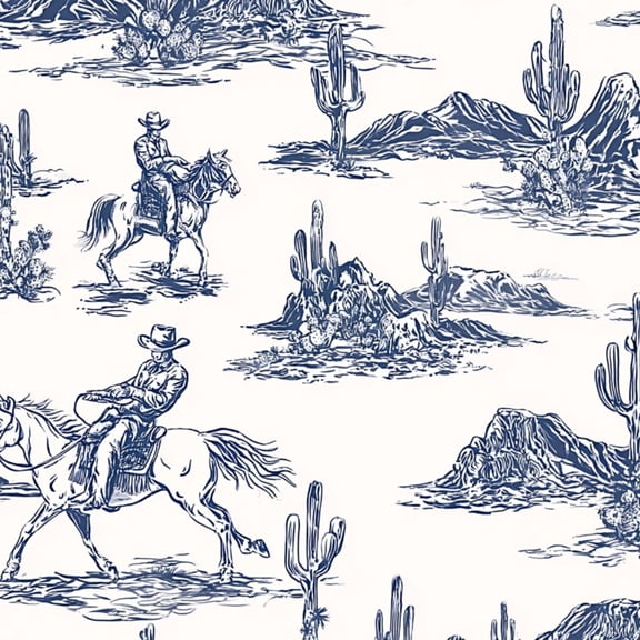Peel and Stick Wallpaper Western Cowboy Riders Horseback Desert Landscape Cactus Wall Mural 23.6in x 9.8ft Self Adhesive Removable Wall Paper Renter Friendly Wallpaper for Nursery Bedroom Cabinets