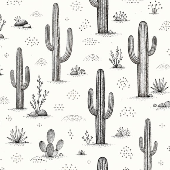 Peel and Stick Wallpaper Western Decor Vintage Cactus Cowboy Boho Ranch Landscape Wall Mural 17.7in x 9.8ft Self Adhesive Removable Wall Paper Renter Friendly Wallpaper for Nursery Bedroom Cabinets